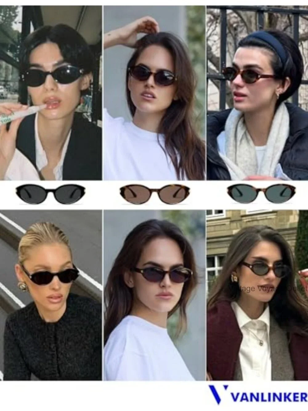 Polarized Retro Oval Cateye Sunglasses for Women Men